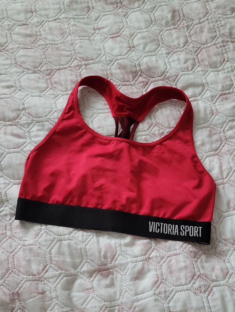 Victoria's Secret Sports Bra Red with Black Band